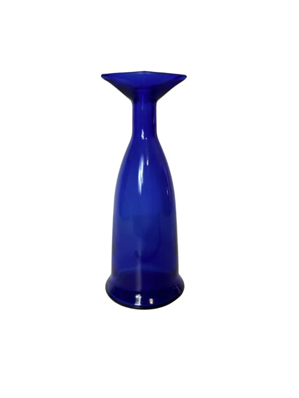 French Cobalt Blue Art Glass Bud Vases Vintage Pair MOD DEP France MCM Set of 2 - Picture 12 of 16